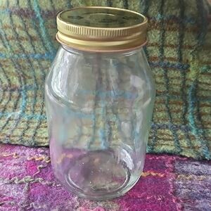 3 For $10 Clear Glass Jar with Gold Lid